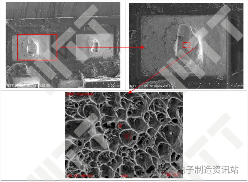OK焊點焊盤表面SEM圖片及EDS能譜圖